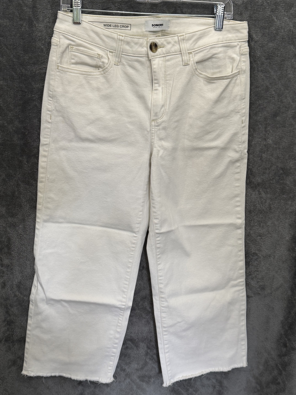 Sonoma White Wide-Leg Crop Jeans